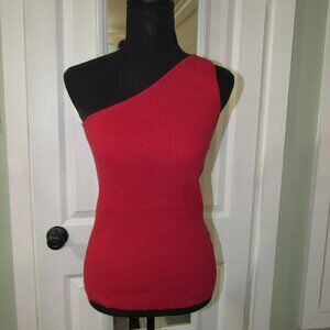 One Shoulder Red Sweater - Size Large